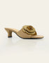Rosavia heel slides – gold with golden flower detailing